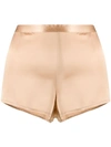 La Perla Silk Side-button Lounge Shorts In Nude