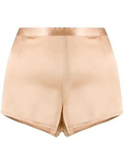 La Perla Silk Side-button Lounge Shorts In Nude