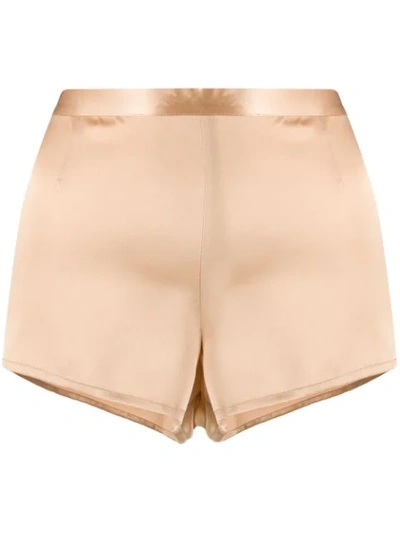 La Perla Silk Side-button Lounge Shorts In Neutrals