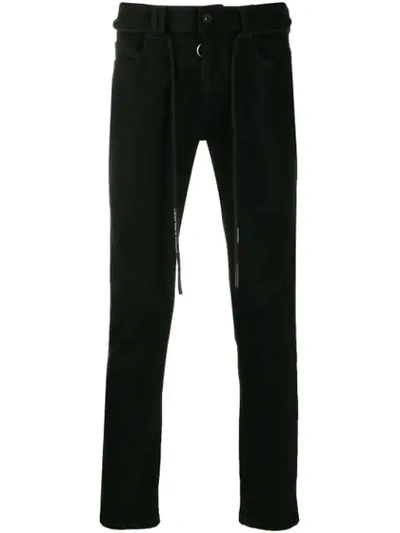 Off-white Embroidered Arrows Logo Trousers In Black