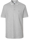 Burberry Grey Short Sleeve Polo Shirt With Buttons In Cotton Man In Gray