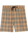 Burberry Men's Mid-length Vintage Check Swim Trunks In Neutrals