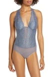 B.tempt'd By Wacoal Ciao Bella Lace Bodysuit In Flint Stone