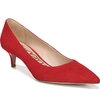 Sam Edelman Dori Kitten Heel Pumps Women's Shoes In Lipstick Red Suede