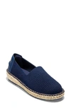 Cole Haan Cloudfeel Womens Leather Trim Slip On Espadrilles In Blue