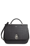 MULBERRY AMBERLEY CROC EMBOSSED LEATHER SATCHEL,HH5835-132