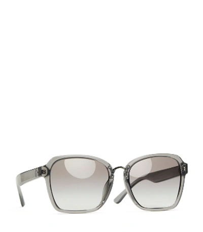 Tory Burch Square Painted-rim Sunglasses In Gray