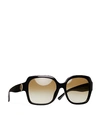 Tory Burch Reva Large Square Sunglasses In Black