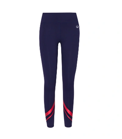 Tory Sport Chevron Leggings In Tory Navy/red