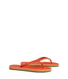 Tory Burch Printed Thin Flip Flops In Canyon Orange / Canyon Stripe