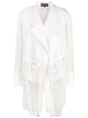 ANN DEMEULEMEESTER ANN DEMEULEMEESTER 混合材质层搭大衣 - 白色