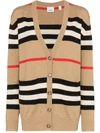 Burberry Icon Stripe Cardigan - Neutrals