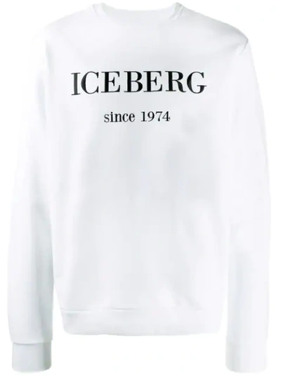 Iceberg Crewneck Sweatshirt With Embroidered Logo In White