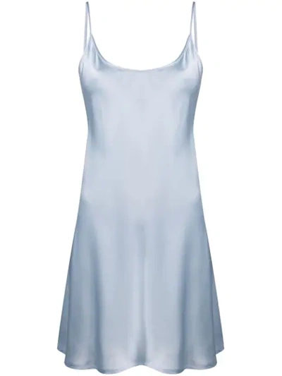 La Perla Silk Chemise In Light Blue