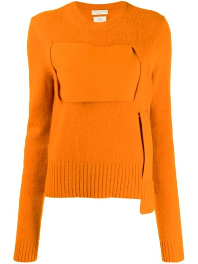 Bottega Veneta Cashmere Blend Interwoven Jumper In Orange