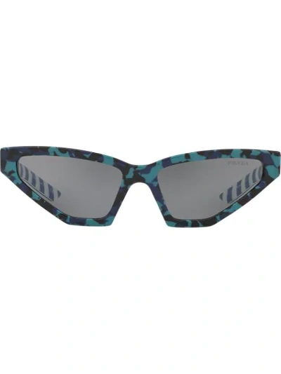 Prada Disguise Camouflage Cat-eye Acetate Sunglasses In Green