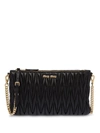 Miu Miu Matelassé Clutch Bag In Black