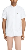 LACOSTE SHORT SLEEVE BUTTON DOWN OXFORD SHIRT