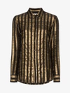 SAINT LAURENT SAINT LAURENT METALLIC STRIPE BUTTONED SHIRT,395733Y004V14031262