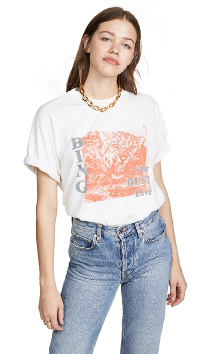 Anine Bing Georgie Graphic Tee In Cream