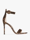Gianvito Rossi Portofino 105mm Leopard-print Sandals In Brown