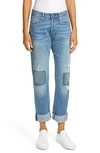 Rag & Bone Rosa Mid-rise Boyfriend Patchwork Cuffed Jeans In Ito