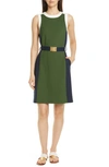TORY BURCH Belted Colorblock Ponte Dress,56564