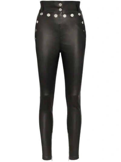 Skiim Natalie Button-embellished Skinny Trousers - 黑色 In Black