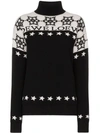 Loewe Snowflake Intarsia Knit Turtleneck In Black