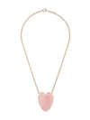 IRENE NEUWIRTH 18KT ROSE GOLD PINK OPAL HEART NECKLACE