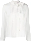 RED VALENTINO PLEATED FRONT BLOUSE