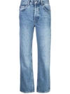 Reformation Liza Ultra High Rise Straight Leg Jeans In Blue
