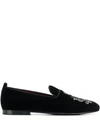 DOLCE & GABBANA CREST BEAD EMBROIDERED LOAFERS