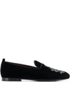 Dolce & Gabbana Young Pope Embroidered Velvet Loafers In Black