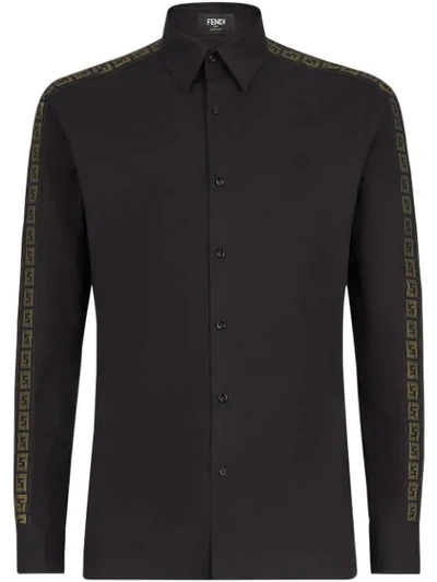 Fendi Monogram Collar Shirt In F0qa1-black