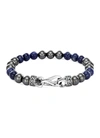 John Hardy Sterling Silver Classic Chain Sodalite & Hematite Beaded Bracelet In Metallic