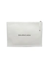 BALENCIAGA 'Everyday' logo print leather zip pouch