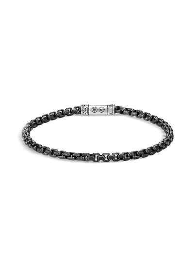John Hardy Men's Chain Classic Blackened Sterling Silver Box Chain Bracelet