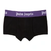 PALM ANGELS PALM ANGELS BLACK AND PURPLE ICONIC TRUNK BOXERS
