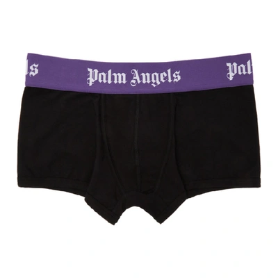 Palm Angels 黑色 And 紫色徽标平角内裤