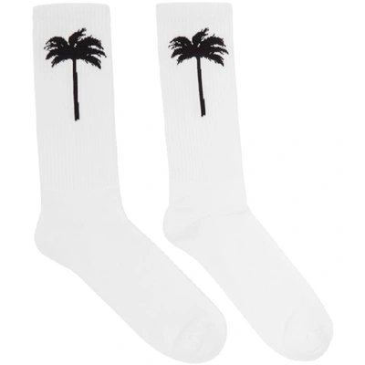 Palm Angels Palm Tree Logo Socks In White