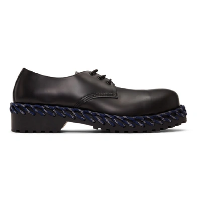 Balenciaga Derby Rope Lace Leather Shoes In Black