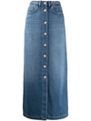 7 FOR ALL MANKIND 7 FOR ALL MANKIND STRAIGHT DENIM SKIRT - 蓝色