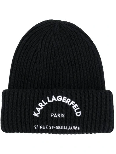 Karl Lagerfeld Rue St Guillaume套头帽 - 黑色 In Black