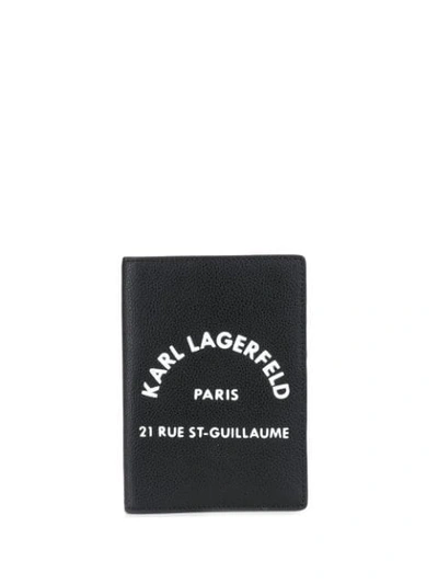 Karl Lagerfeld Rue St Guillaume Passaport Holder In Black