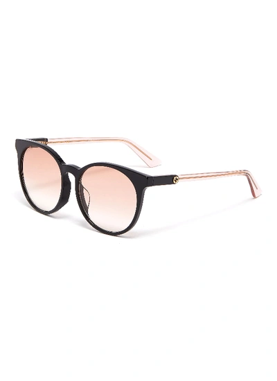 Gucci Colourblock Acetate Round Sunglasses In Multi-colour