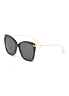 GUCCI METAL TEMPLE OVERSIZED ACETATE BUTTERFLY SUNGLASSES