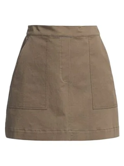 Theory Stitched Pocket A-line Skirt In Cargo