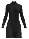 BALENCIAGA A-Line Velvet Turtleneck Dress