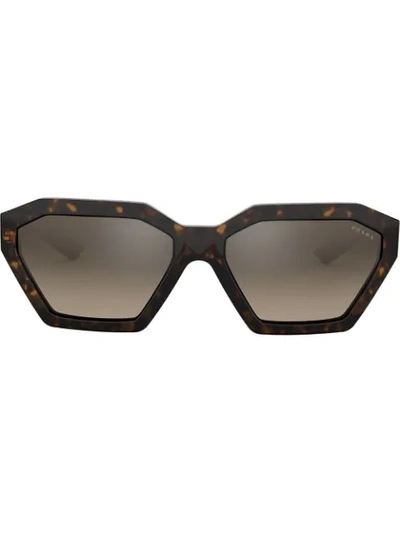 Prada Disguise Geometric Sunglasses In Brown